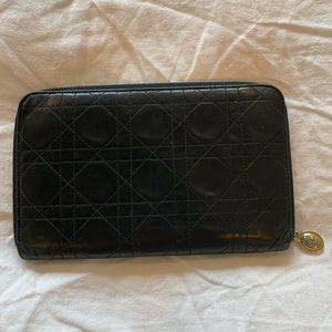 Christian Dior Cannage Zip Around Wallet